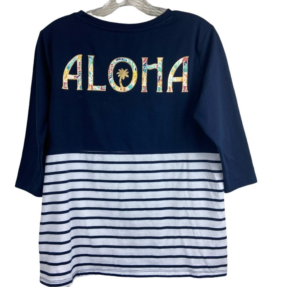Casey Key ALOHA Top Navy‎ Blue Stripes Bottom Size PM - Picture 2 of 6